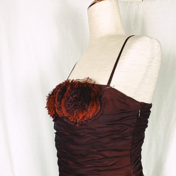 Adrianna Papell Red and Black Ruched Dress - Picture 3 of 4